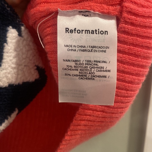 Like New Reformation Benedetta Flamingo Pink Ribbed Cashmere Cropped Tank - Picture 5 of 12